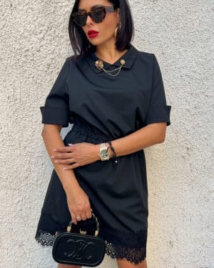 Дамска къса черна рокля Vallery