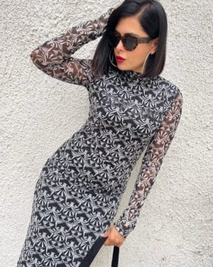 Дамска миди рокля по тялото Self Love