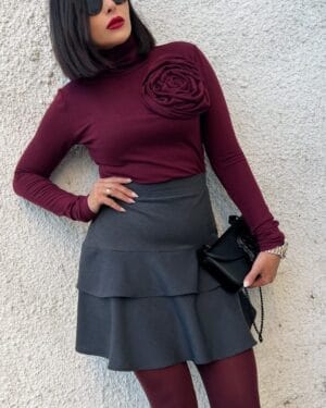 Дамска мини сива пола Elinor