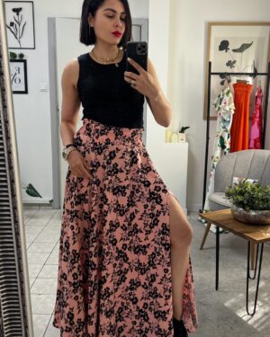 Дамска дълга вискозна пола с цепка Elora