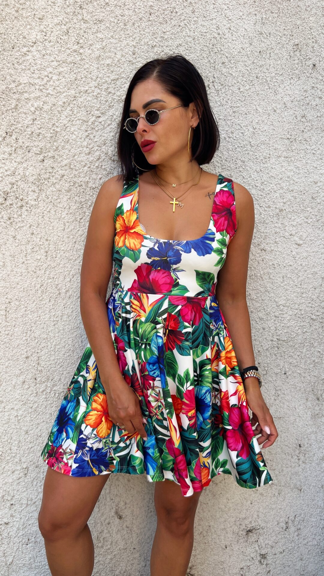 Дамска къса разкроена рокля Tropicana