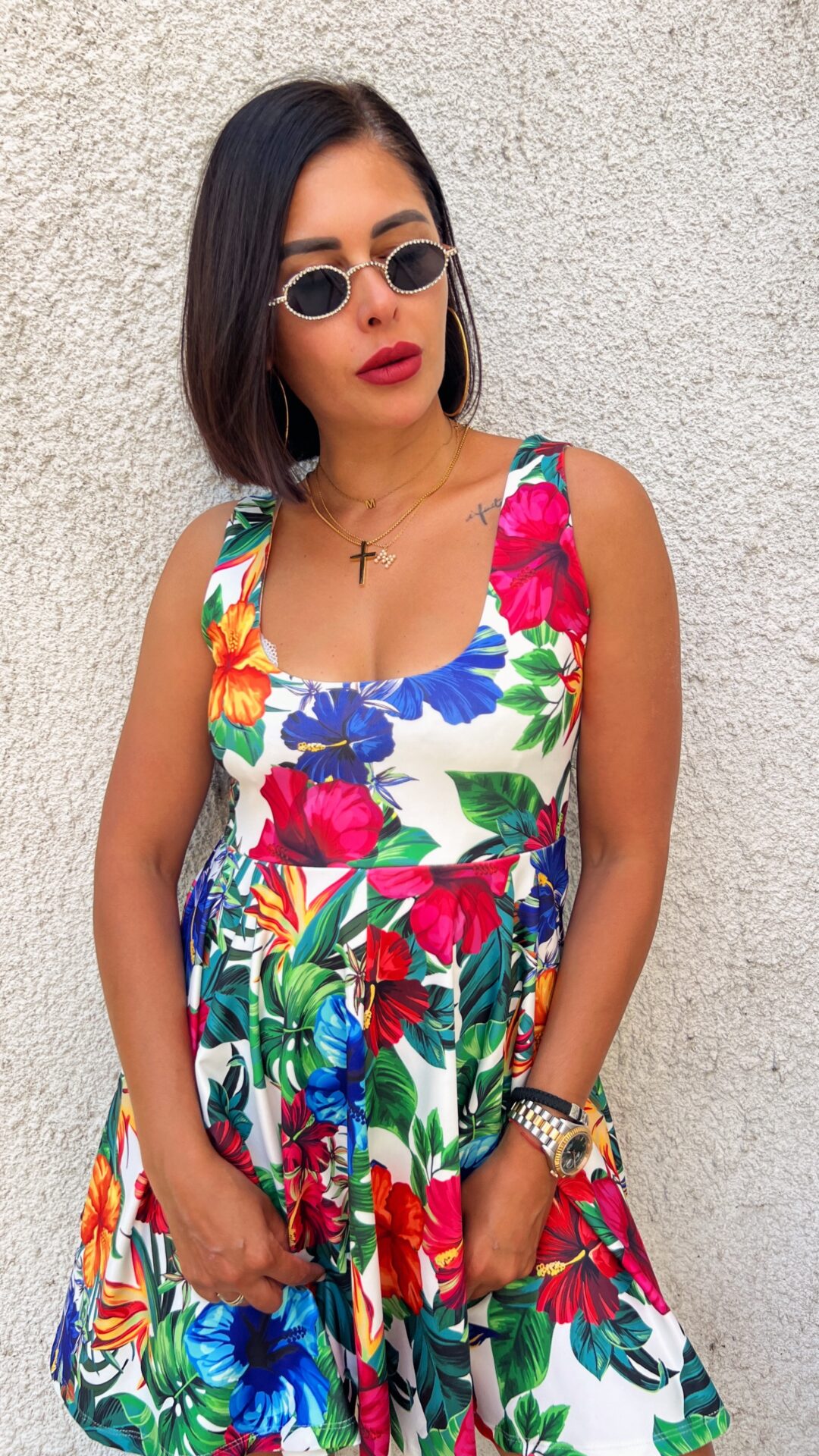 Дамска къса разкроена рокля Tropicana - Image 5