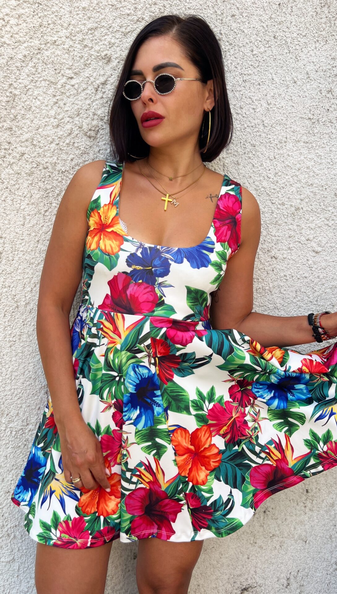 Дамска къса разкроена рокля Tropicana - Image 3