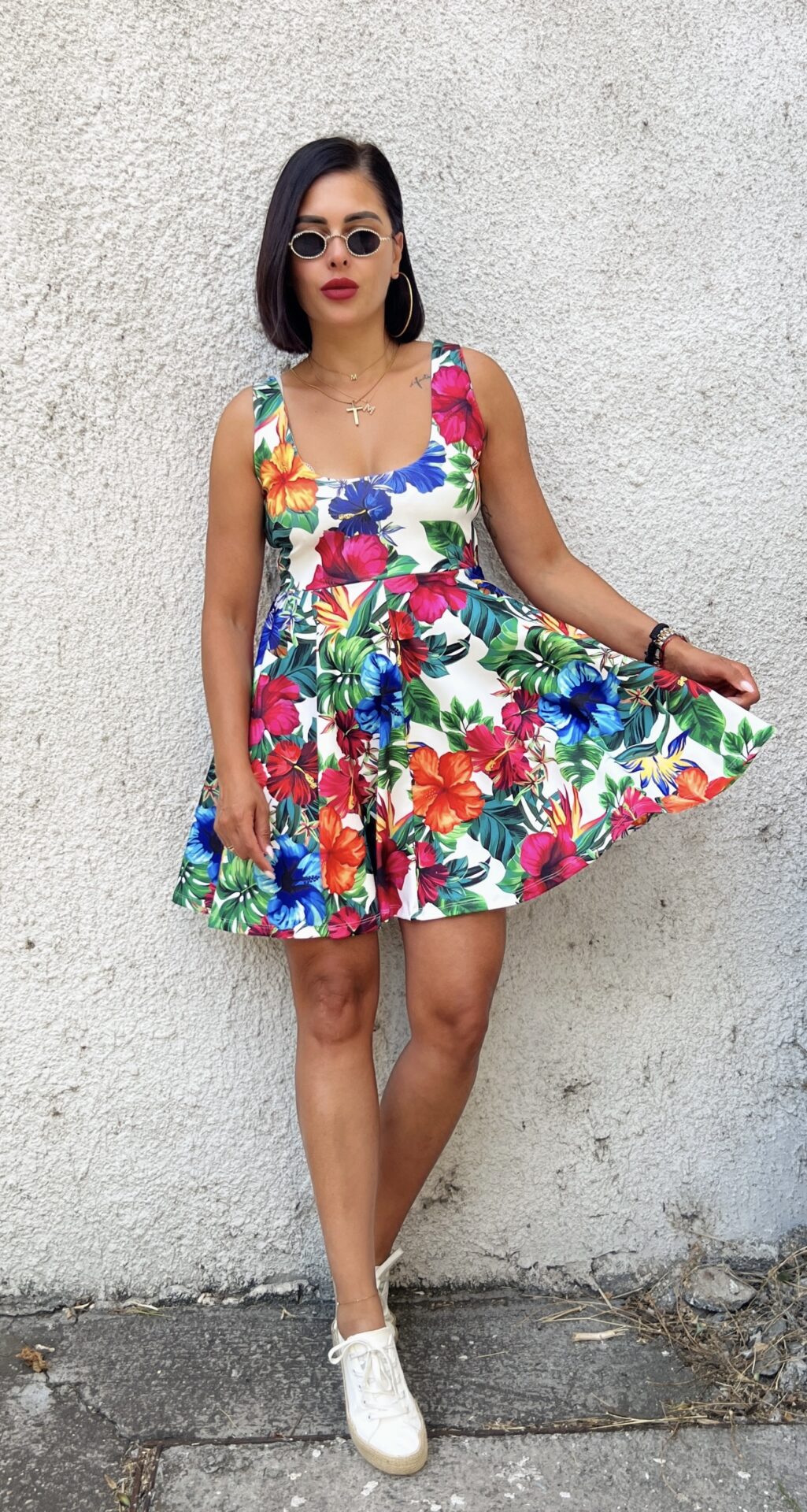 Дамска къса разкроена рокля Tropicana - Image 4