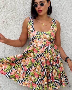 Дамска къса разкроена рокля Delina