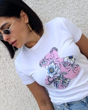 Дамска памучна бяла тениска с къс ръкав Bambina