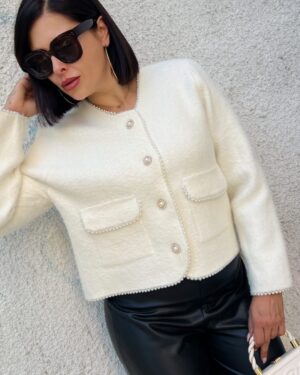 Дамска кашмирена екрю жилетка Magi