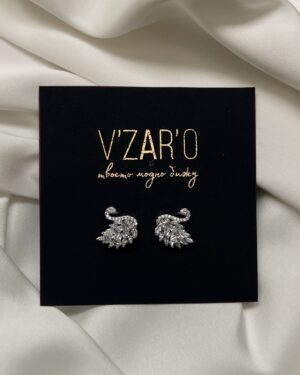 Дамски обеци сребърно-сиви лебеди Swan