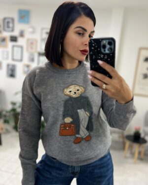 Дамски сив пуловер Beary