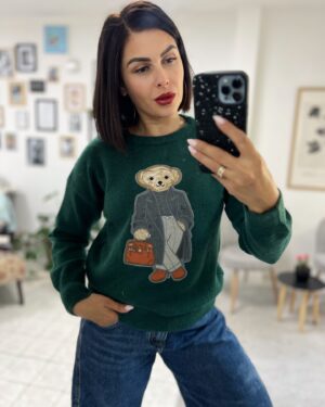 Дамски зелен пуловер Beary