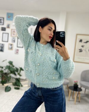 Дамска синя жилетка Sara